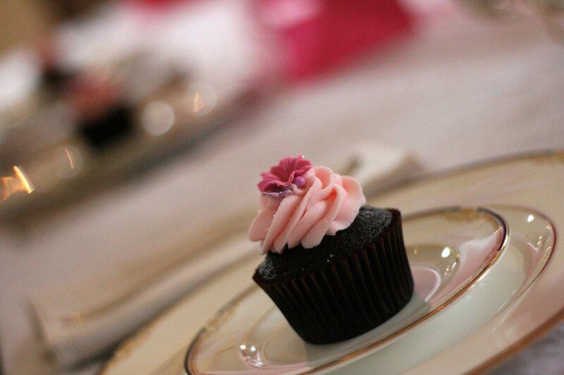Chocolate cupcake with pink frosting