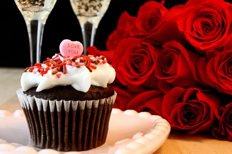Chocolate Cupcake with Roses
