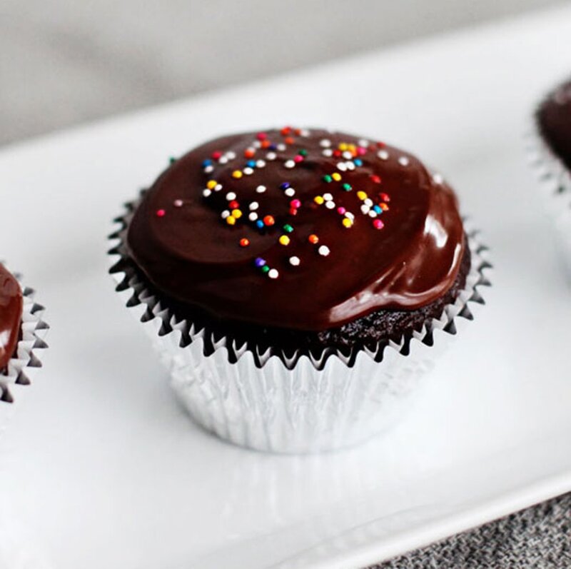 Chocolate Cupcake with Sprinkles — Brown, Neutral