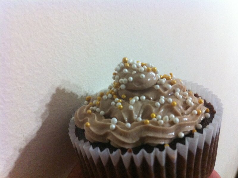 chocolate cupcake with sprinkles