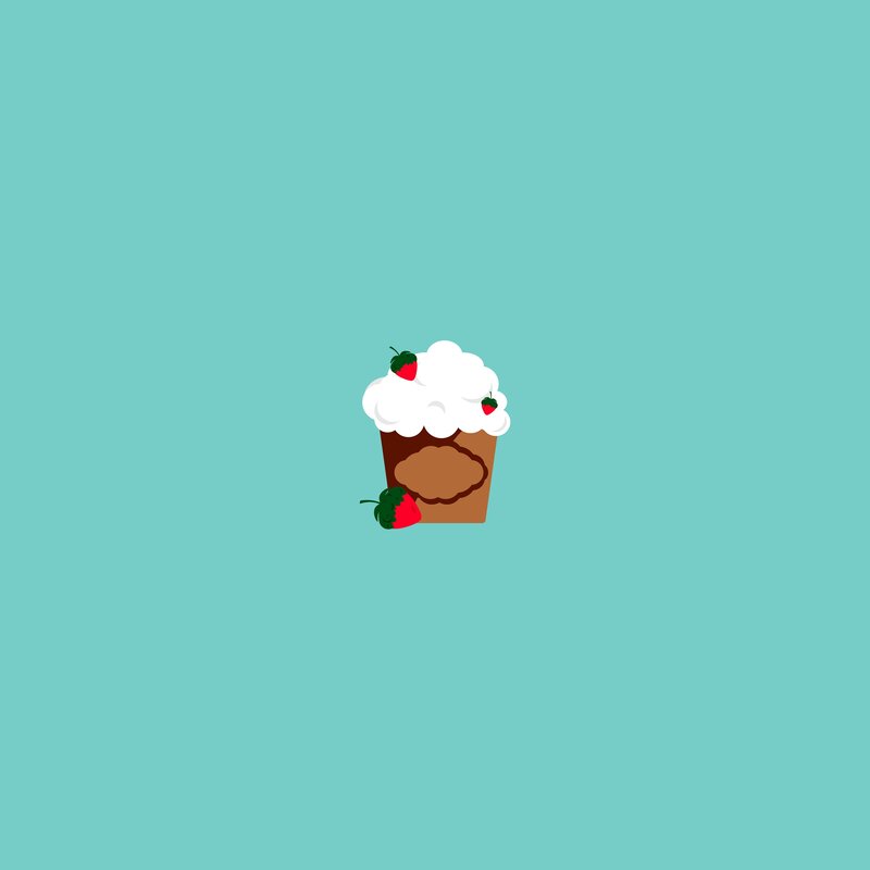 Chocolate Cupcake with Strawberries — Teal