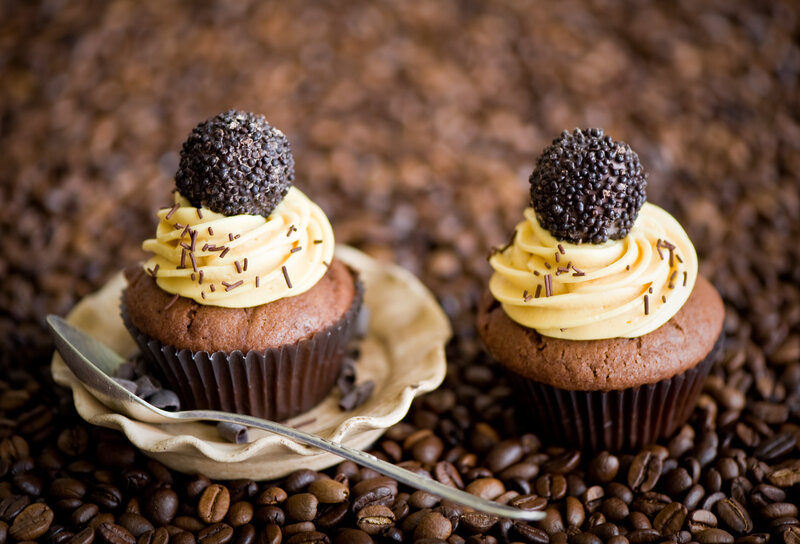 Chocolate Cupcakes — Brown, Appetizing, Photograph, Coffee Beans, Spoon