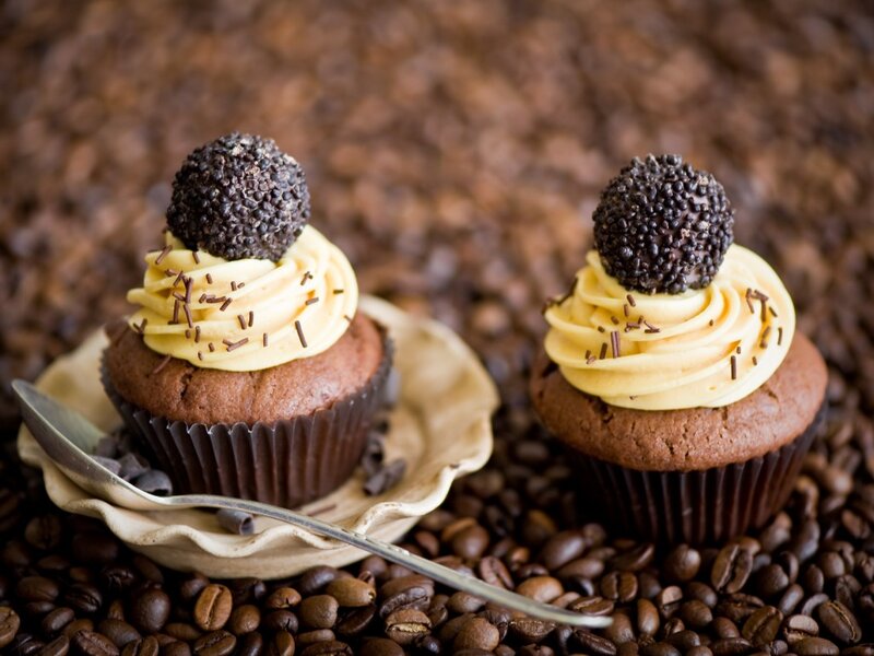 Chocolate Cupcakes — Brown, Appetizing, Photograph, Coffee Beans