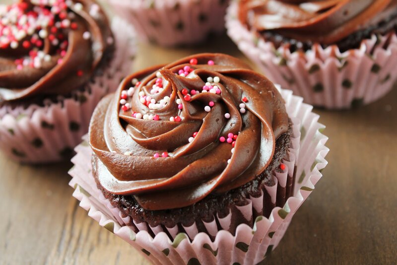 Chocolate Cupcakes — Brown, Appetizing, Photograph, Sprinkles