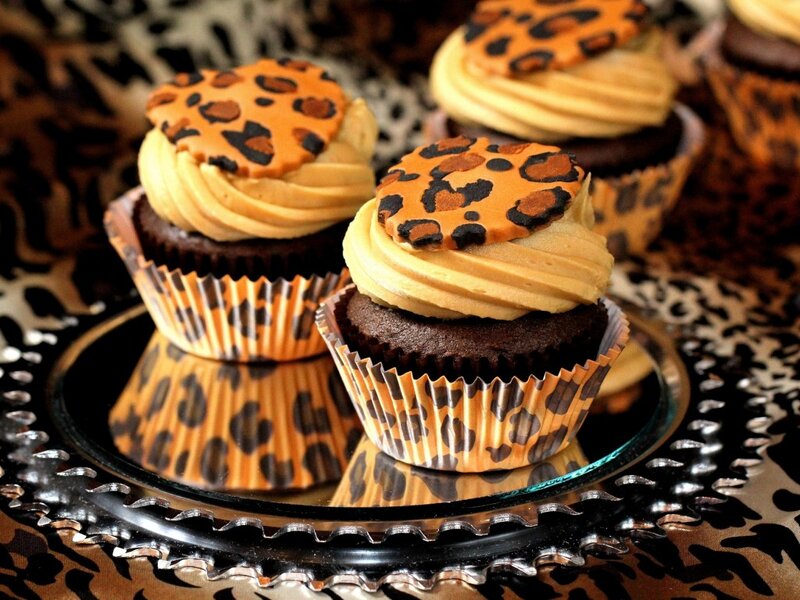 Chocolate Cupcakes — Brown, Festive, Photograph, Leopard Print
