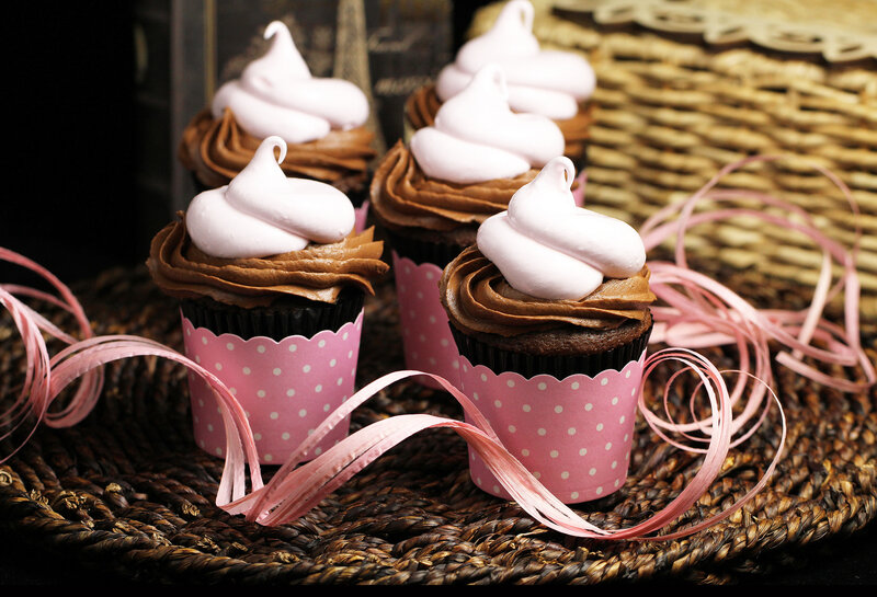 Chocolate Cupcakes — Brown, Festive, Photograph, Ribbons