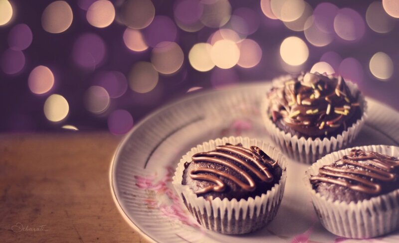 Chocolate Cupcakes on Plate