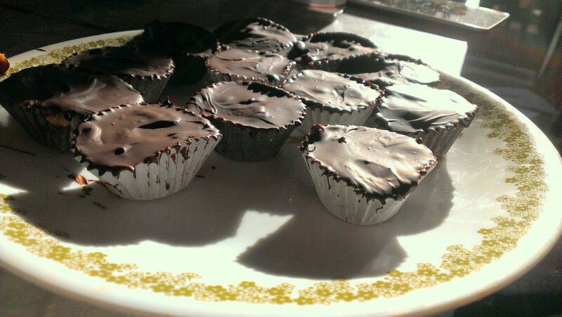 Chocolate Cupcakes on Plate — White