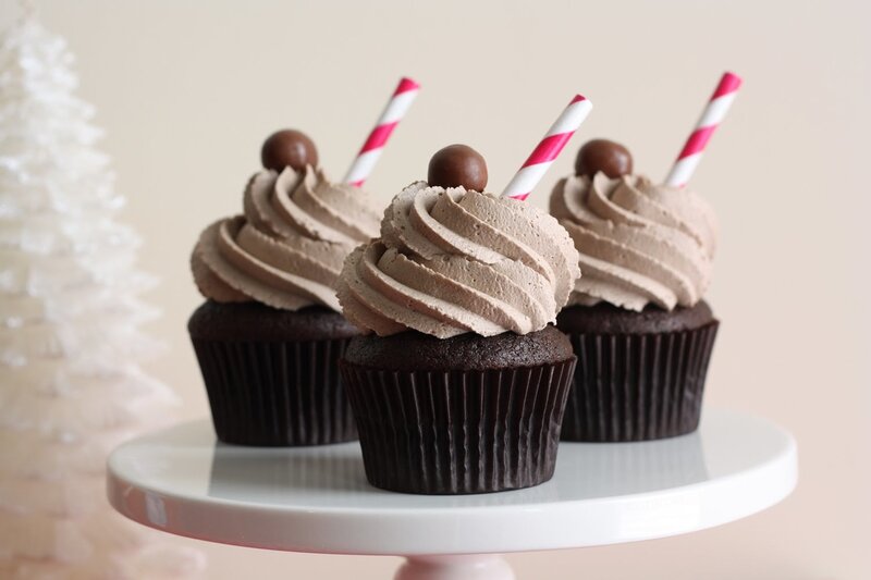 Chocolate Cupcakes on Stand