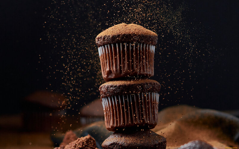 Chocolate Cupcakes Stacked