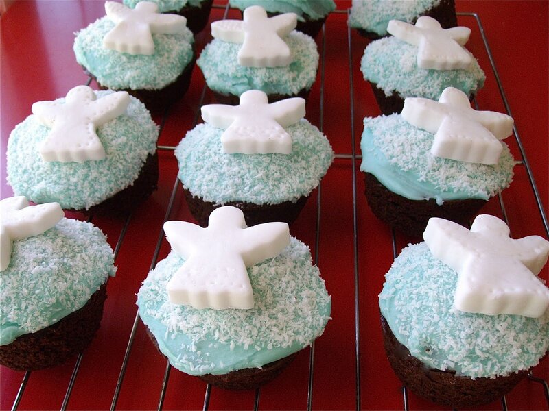 Chocolate Cupcakes with Angels