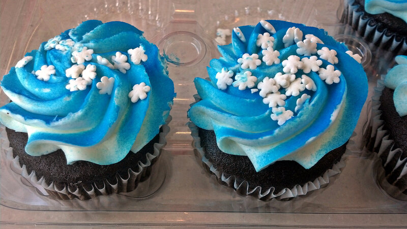 Chocolate Cupcakes with Blue Frosting