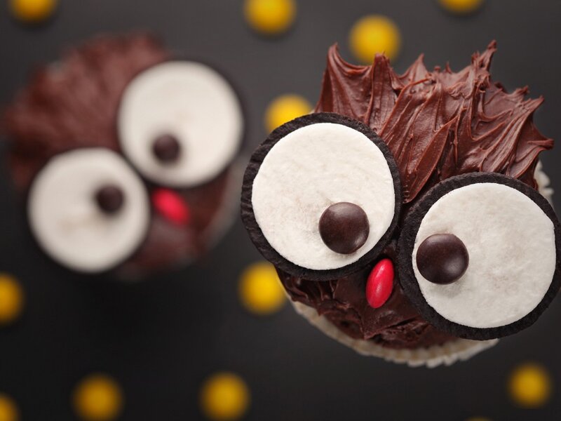 Chocolate Cupcakes with Eyes