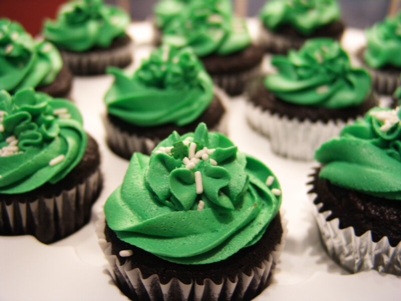 Chocolate Cupcakes with Green Frosting