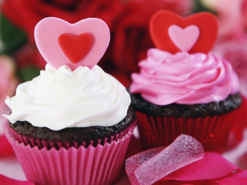 Chocolate Cupcakes with Hearts