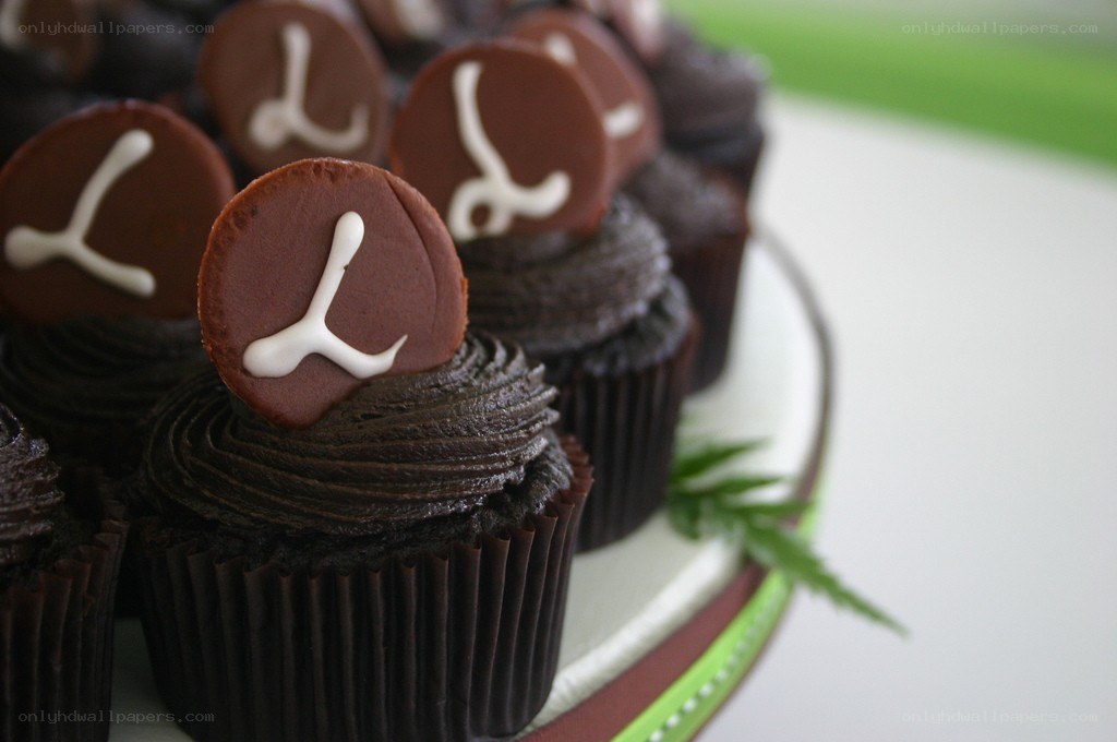 chocolate cupcakes with logo