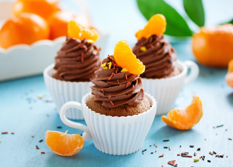 Chocolate Cupcakes with Oranges — Blue