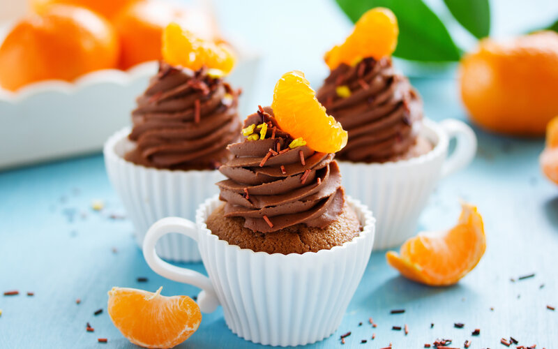 Chocolate Cupcakes with Oranges