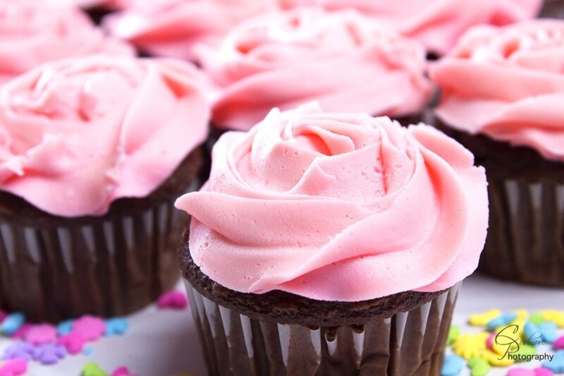 Chocolate Cupcakes with Pink Frosting — Sweet