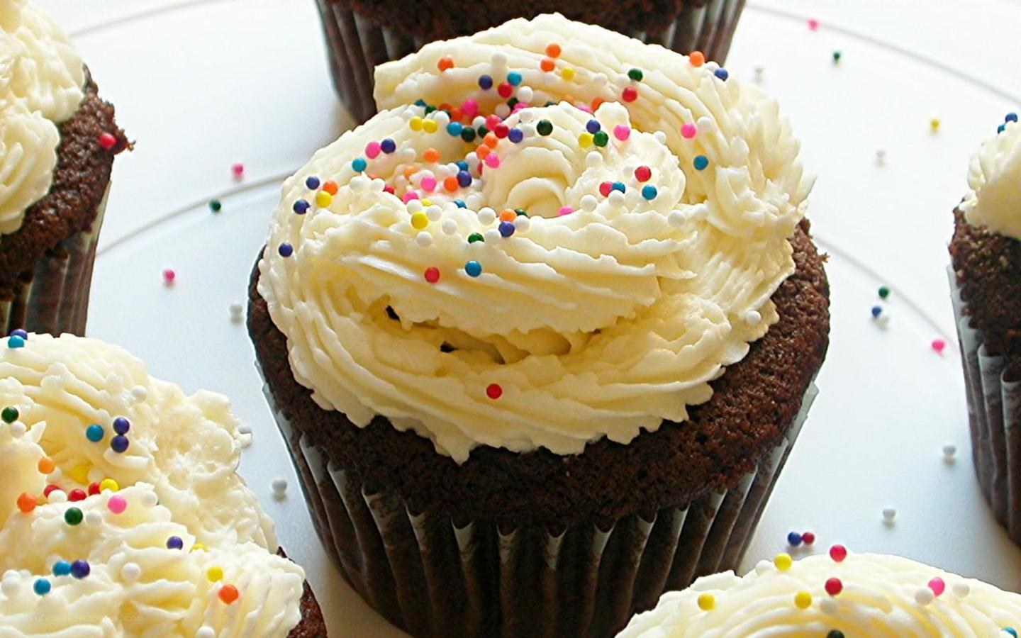 Chocolate cupcakes with sprinkles