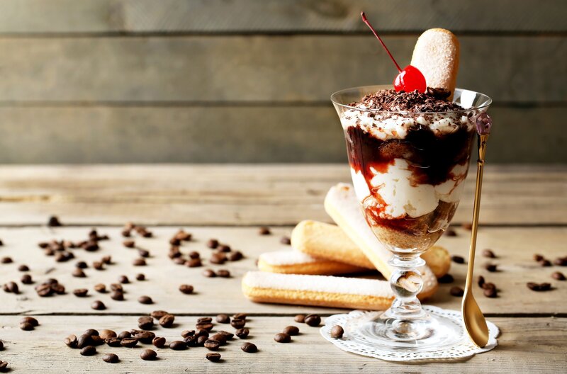 Chocolate Dessert in Glass — Brown, Appetizing, Photograph