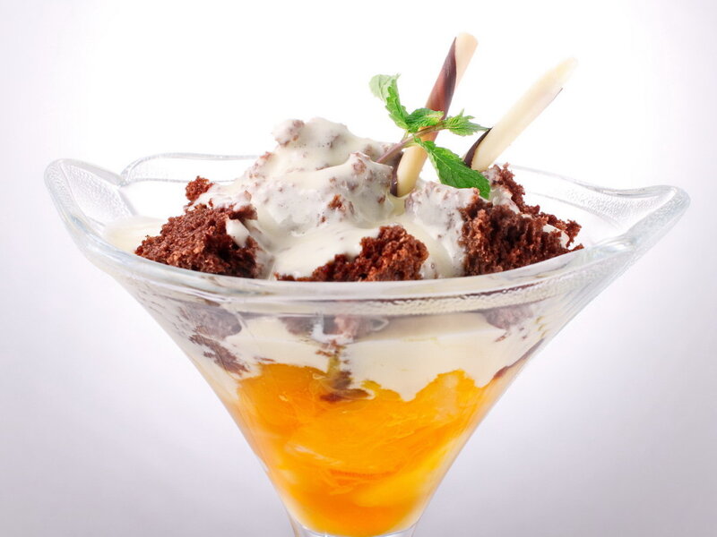 Chocolate Dessert in Glass — Brown, Appetizing