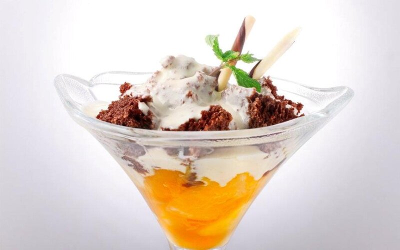 Chocolate Dessert in Glass — Brown