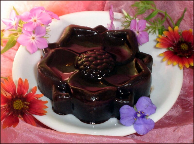 Chocolate dessert with flowers
