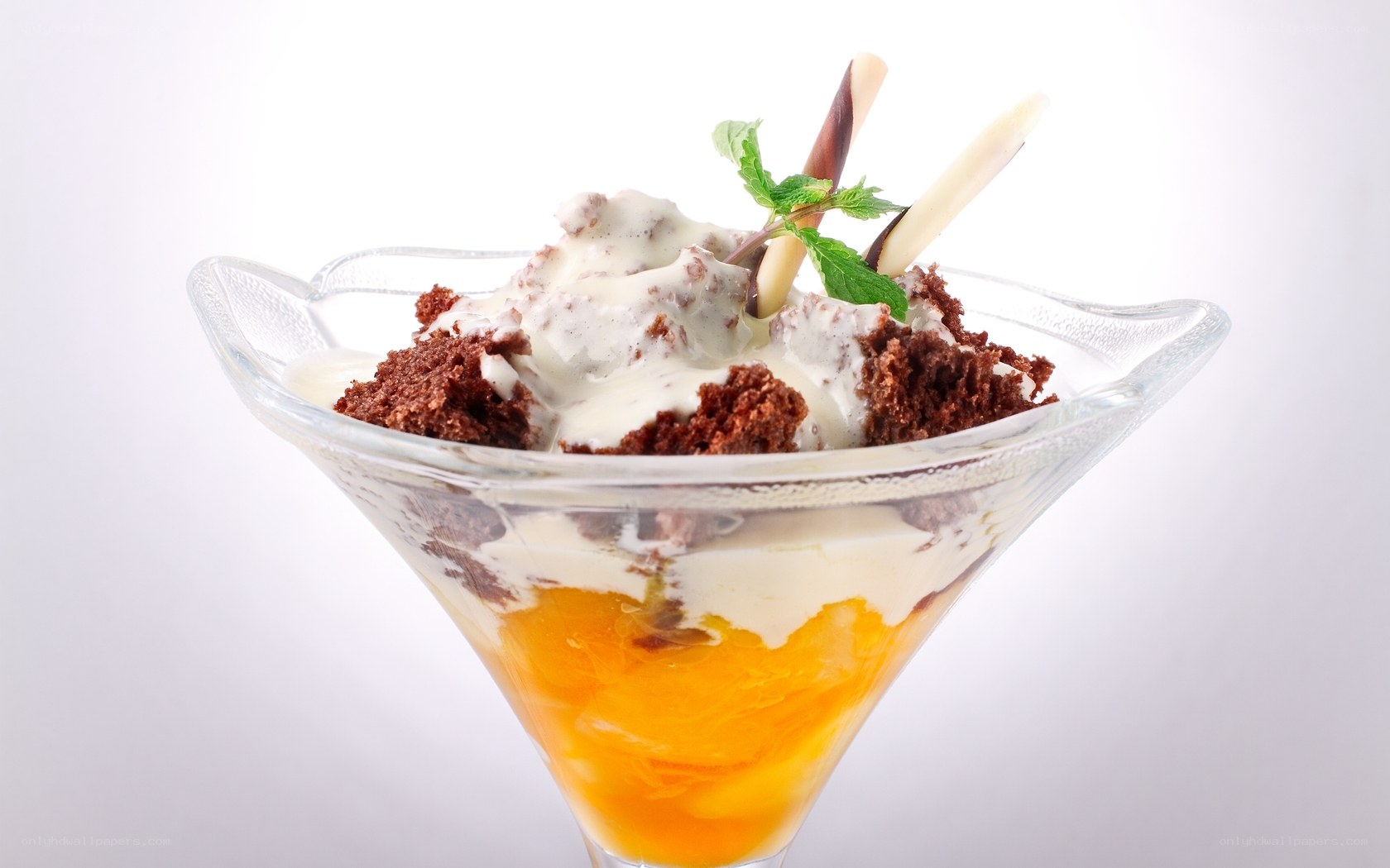 chocolate dessert with fruit