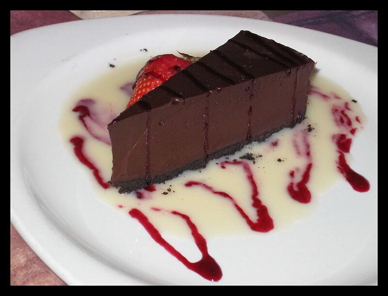 chocolate dessert with strawberry