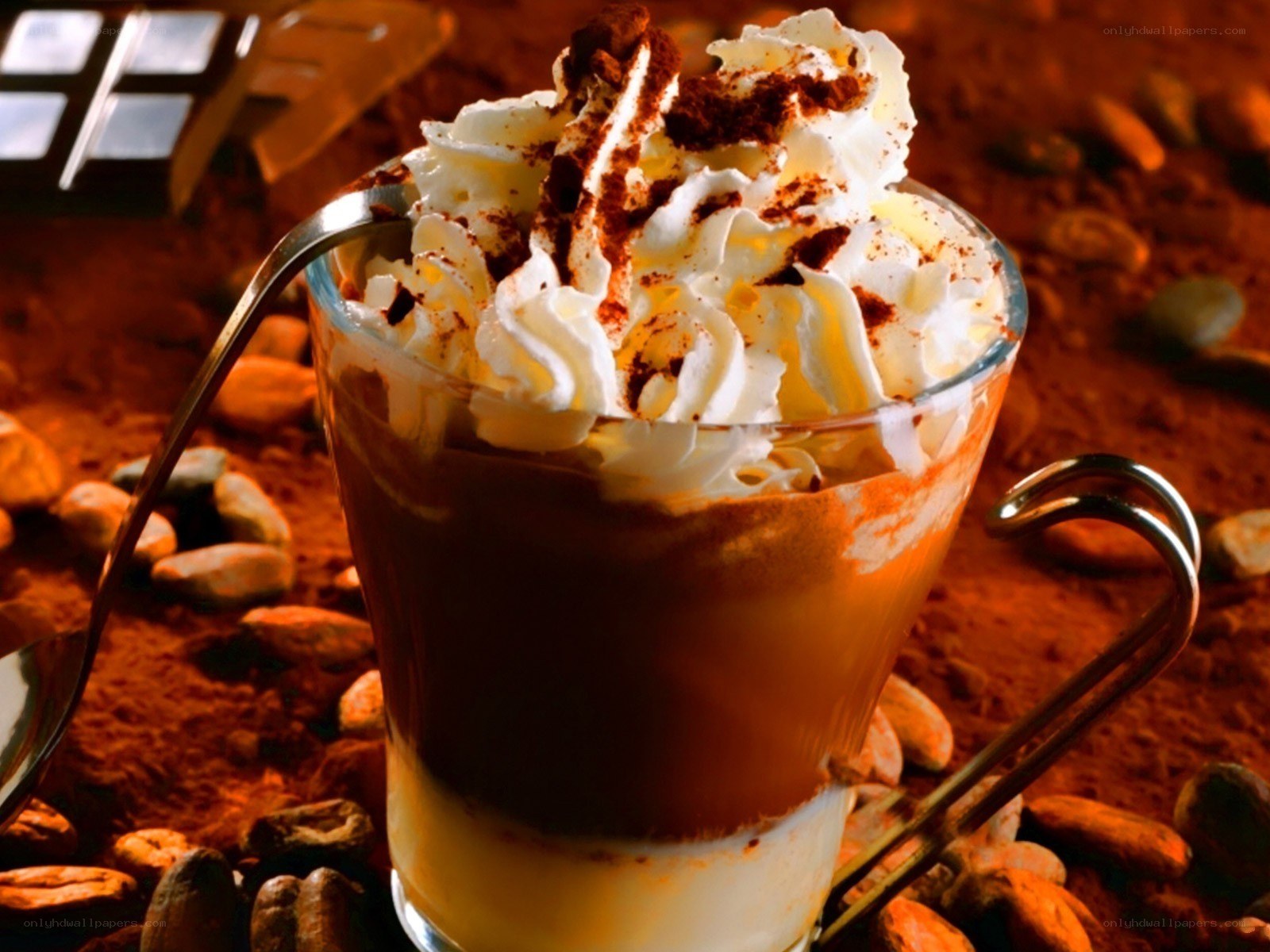 Chocolate dessert with whipped cream