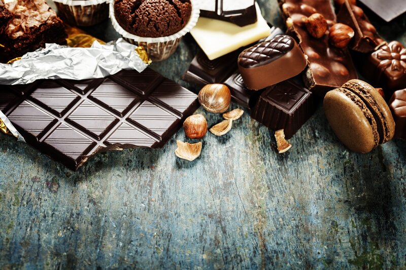 Chocolate Desserts on Wood
