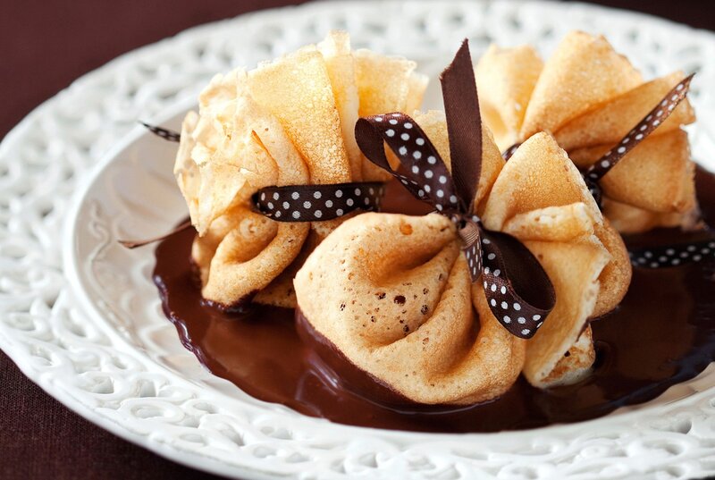 Chocolate-dipped Crepes