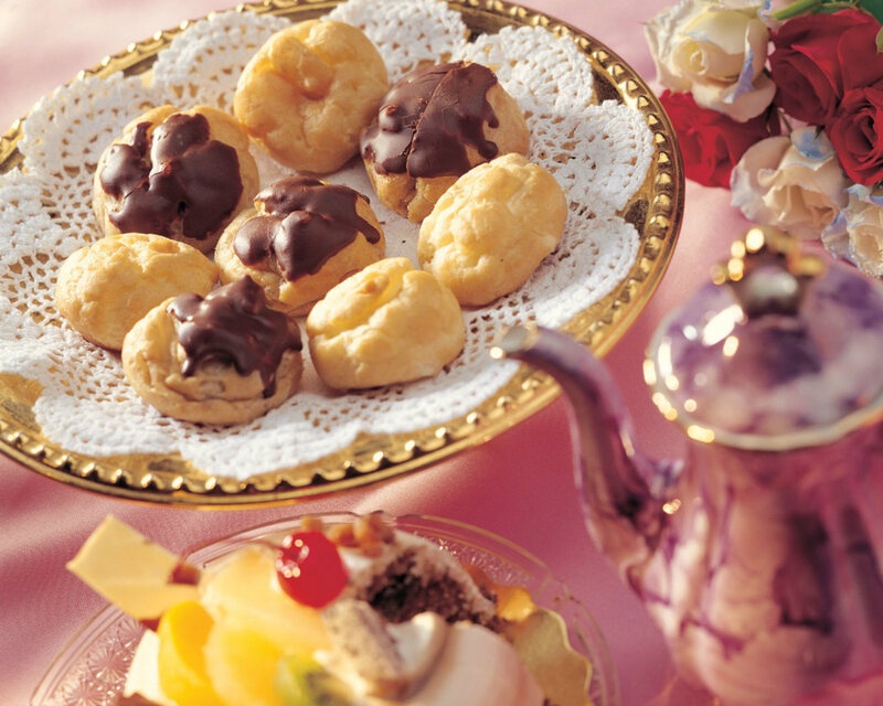 Chocolate-dipped Pastries — Pink