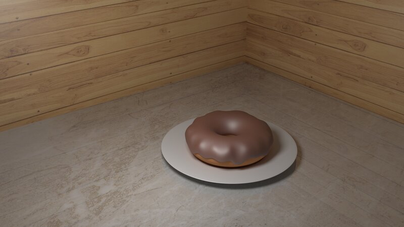 Chocolate Donut on Plate