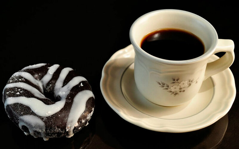 Chocolate Donut with Coffee — Black