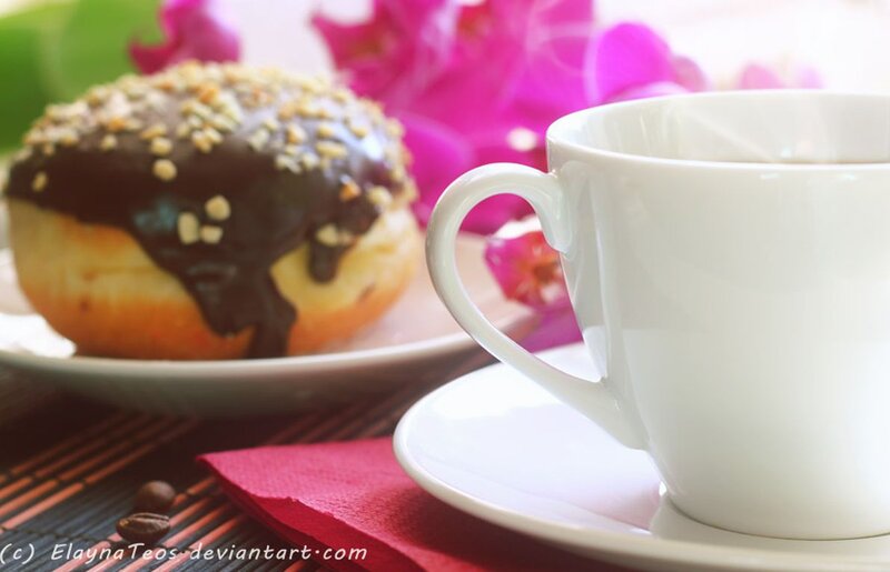 Chocolate Donut with Coffee