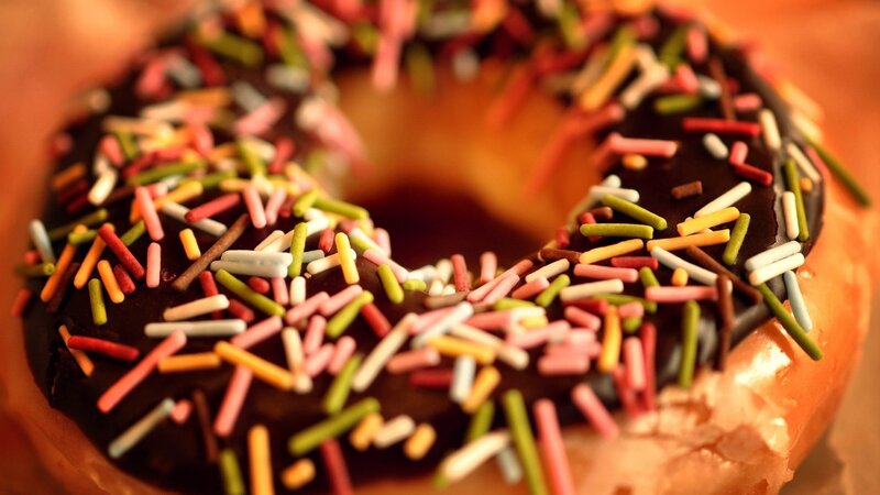Chocolate Donut with Sprinkles — Glaze