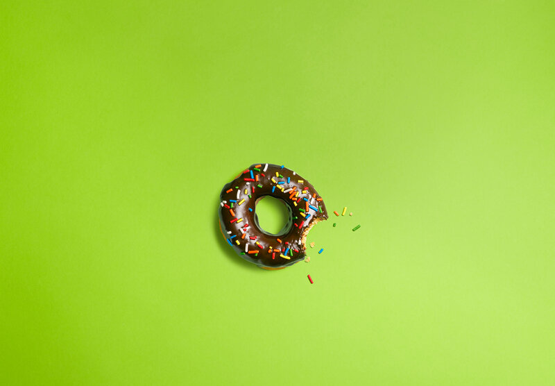 Chocolate Donut with Sprinkles — Green