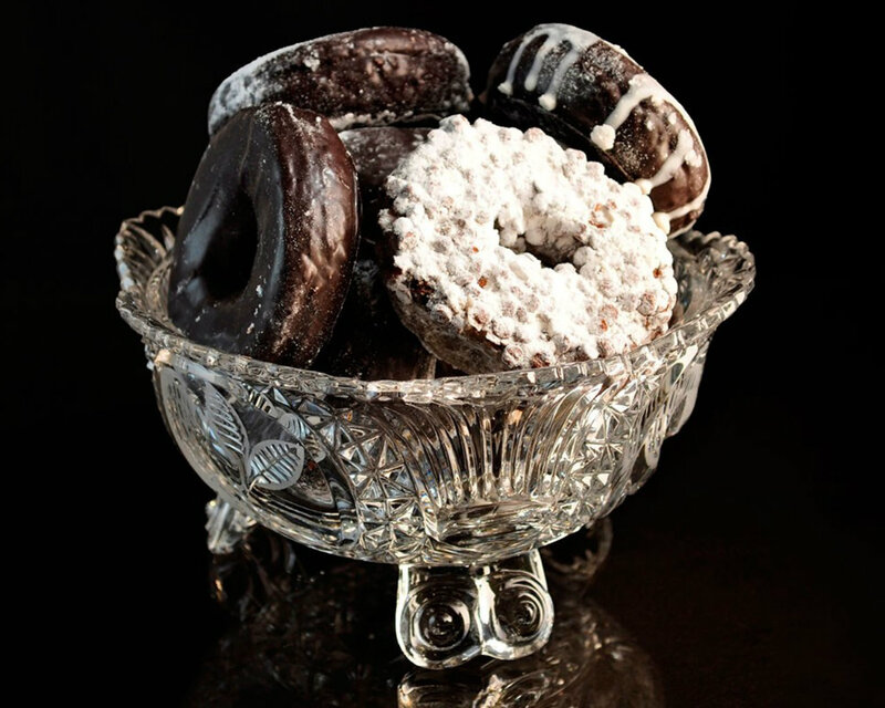 Chocolate Donuts in Bowl