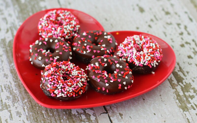 Chocolate Donuts on Plate