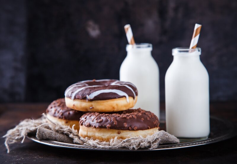 Chocolate Donuts on Tray