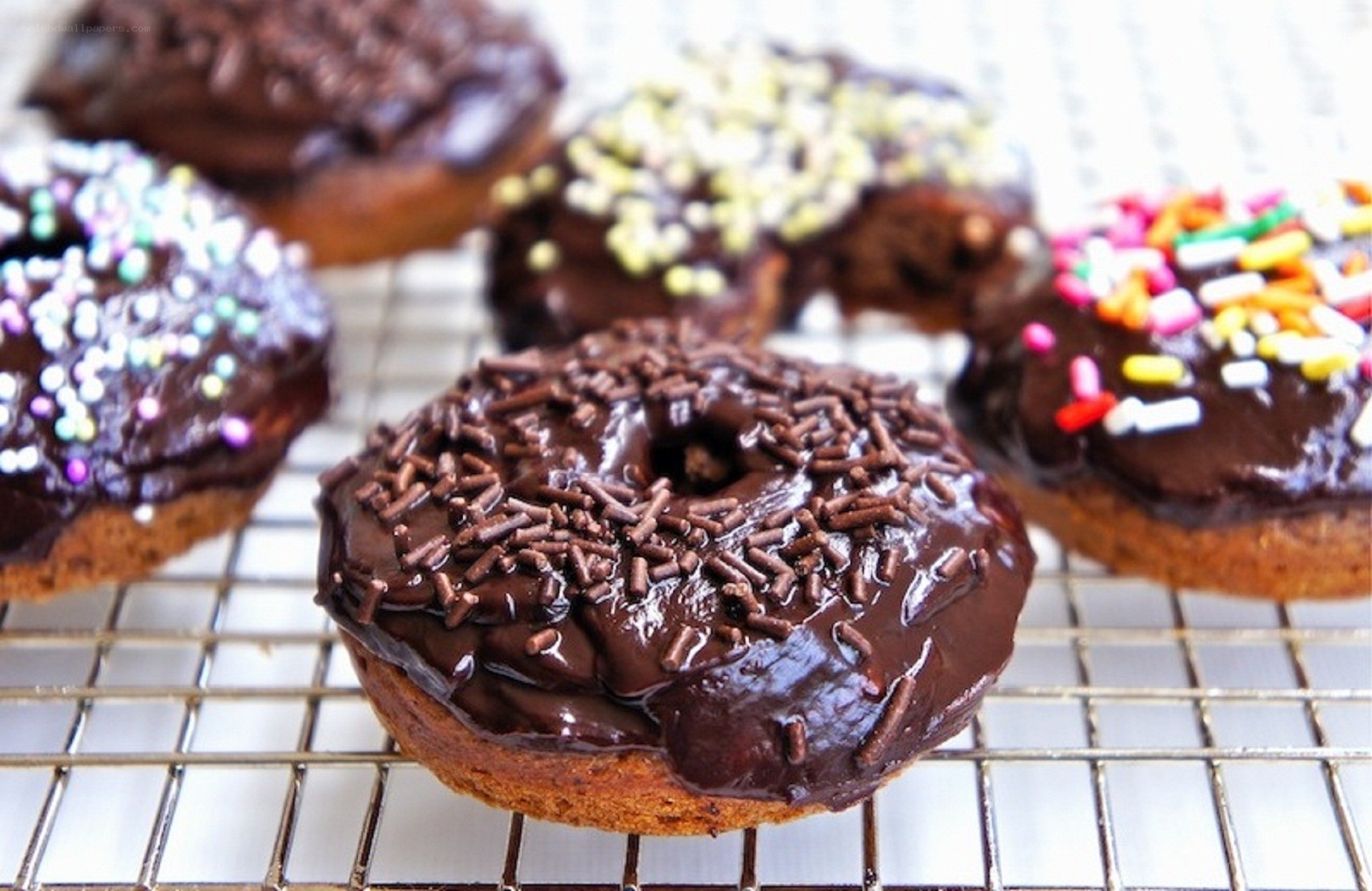 chocolate donuts with sprinkles