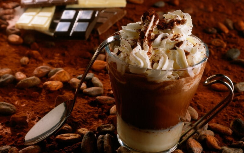 Chocolate Drink with Whipped Cream — Brown