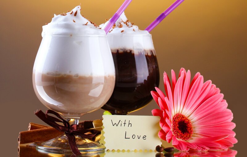 Chocolate drinks with love note