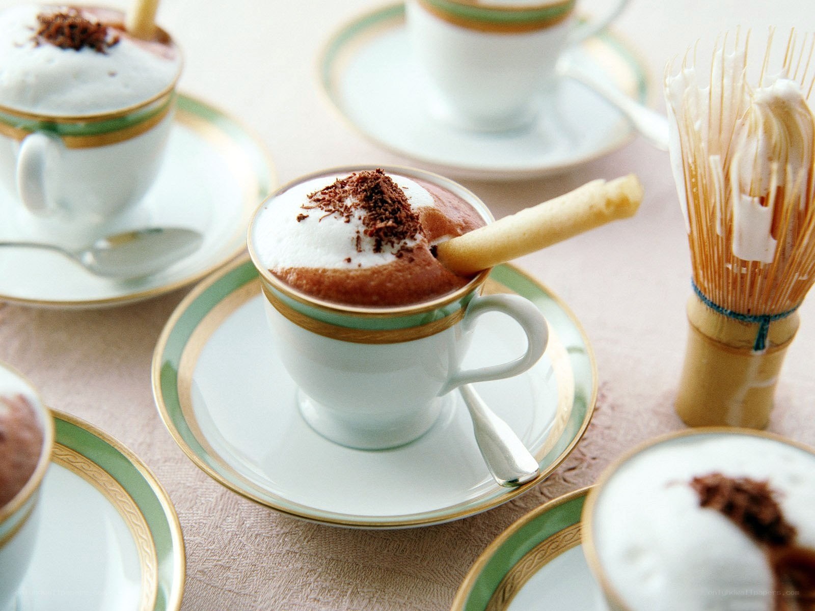 chocolate drinks with whipped cream