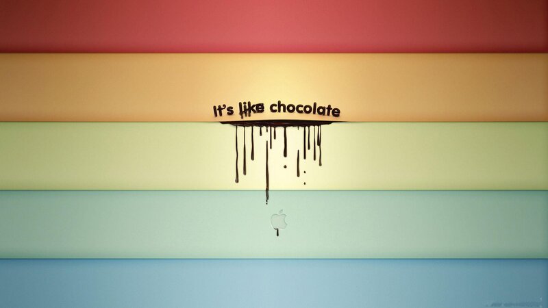 Chocolate-dripping Apple laptop