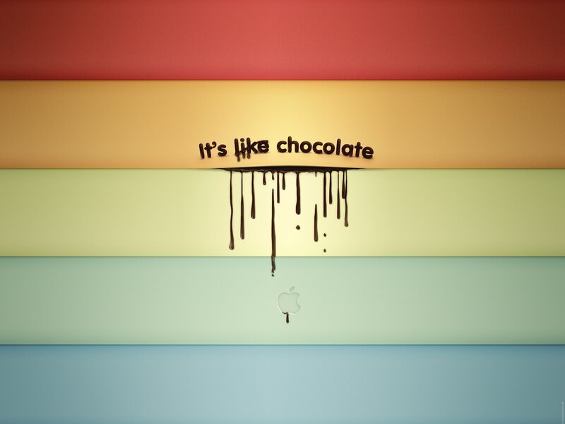 Chocolate-dripping Apple laptop
