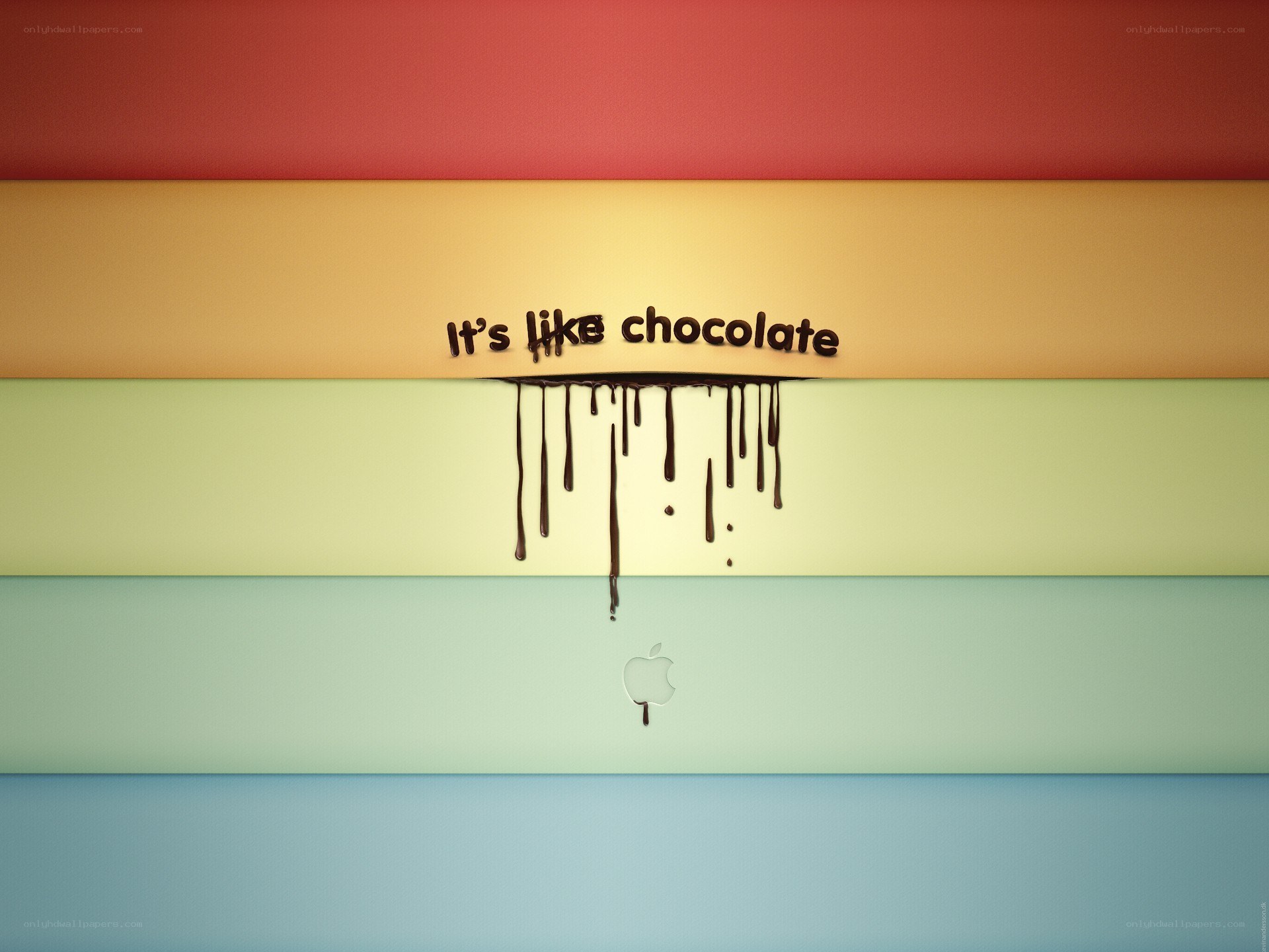 Chocolate-dripping Apple laptop