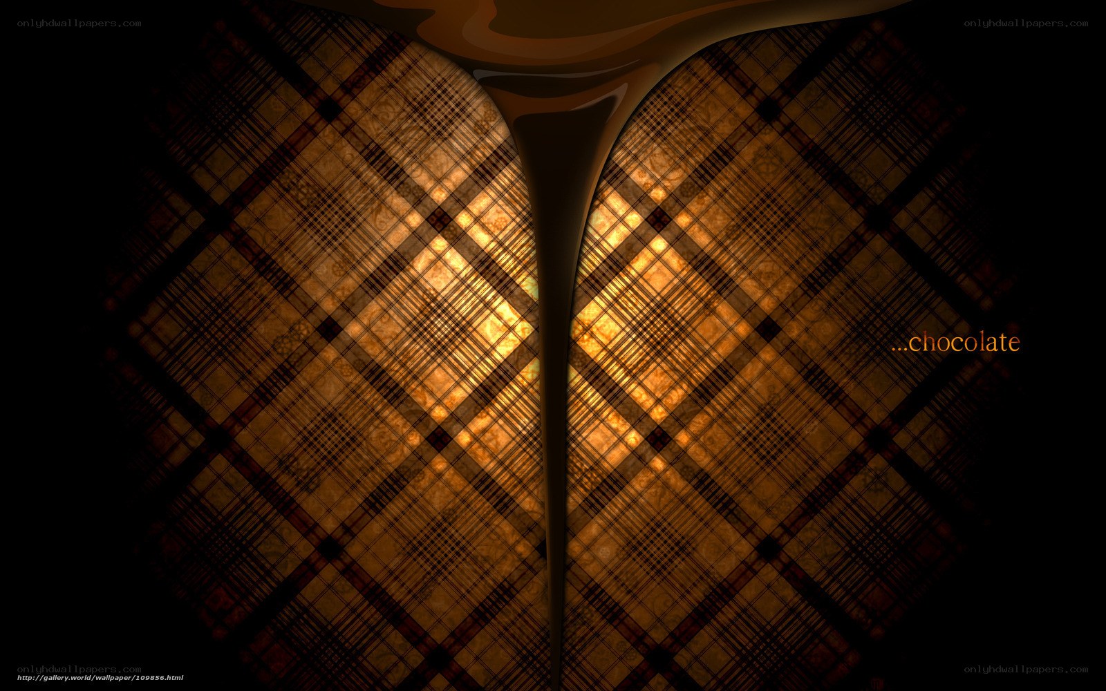 Chocolate drizzle on plaid